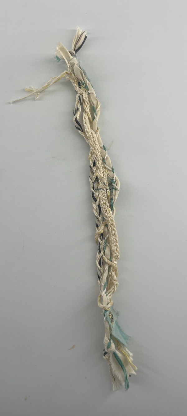 Handmade Crochet Bracelet Boho Snap Closure Cream Blue Bohemian Indie Jewelry